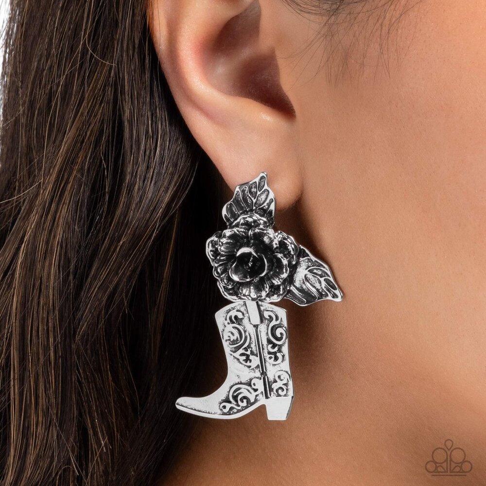 Dancing Boots - Silver Earrings